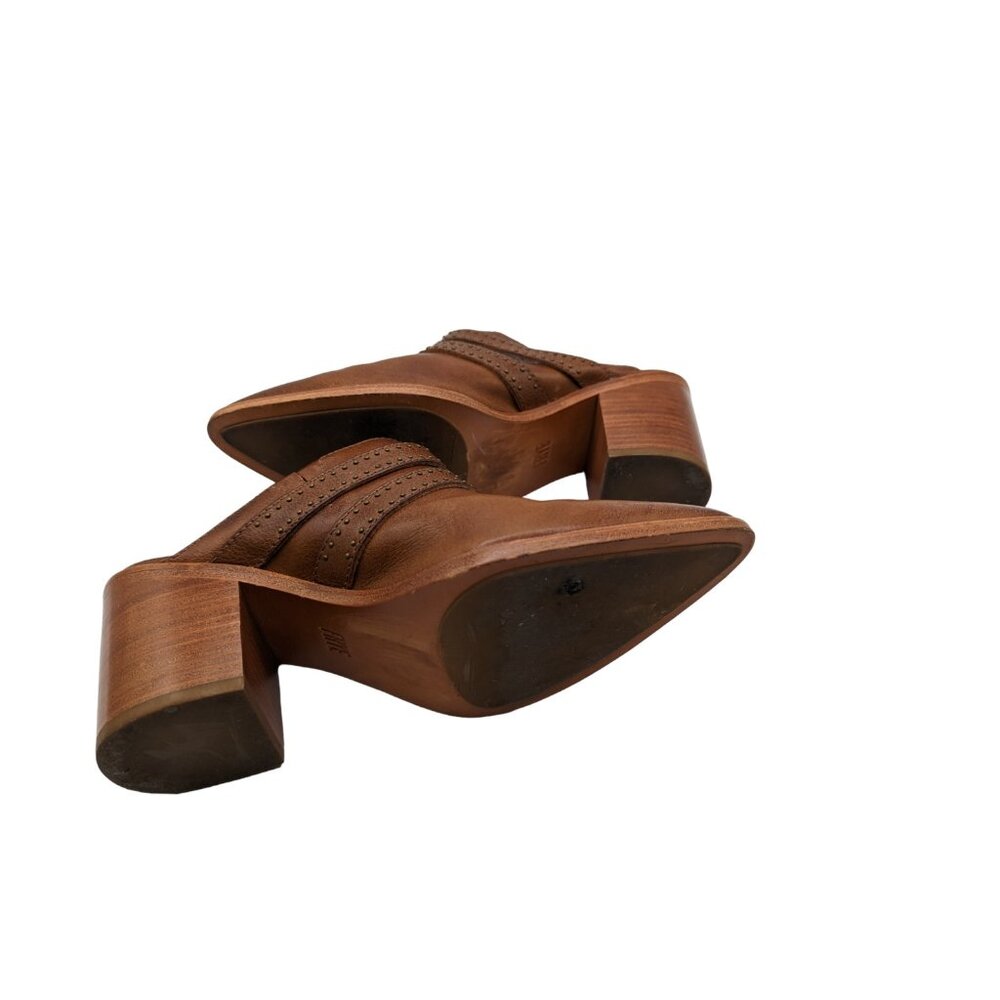 Frye Flynn Women's Belted Pointed Toe Brown Leather Mule Size 6.5M - Picture 11 of 12